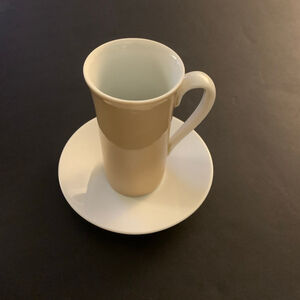 Beige White Americano Cup & Saucer Set One Size